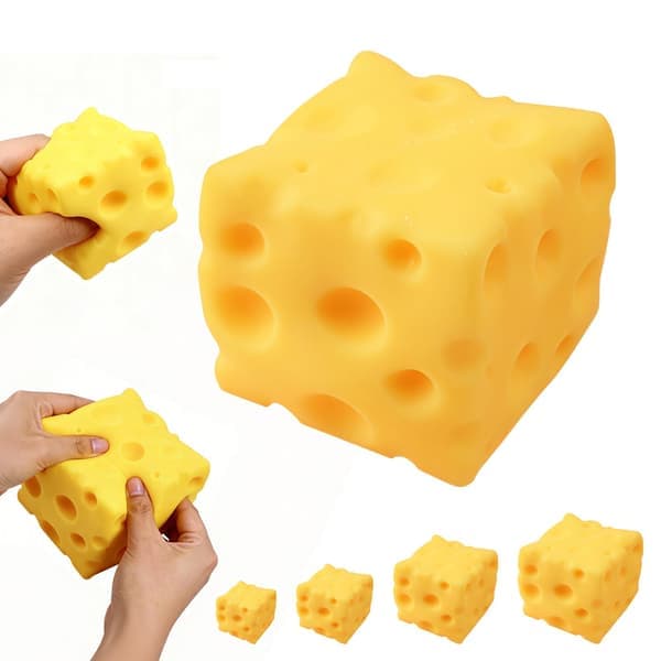 Ekstra stor osteklemmeleke, 2,36\" myk klemmeleke, sprettende stressball, sensorisk fidget for voksne, skrivebordstilbehør