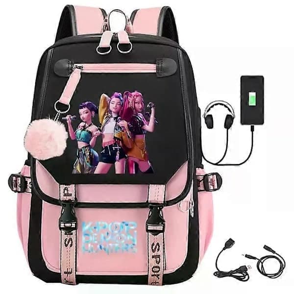 K-Pop Demon Hunters anime skolesekk Søt tegneserieveske for studenter [YJD] C C