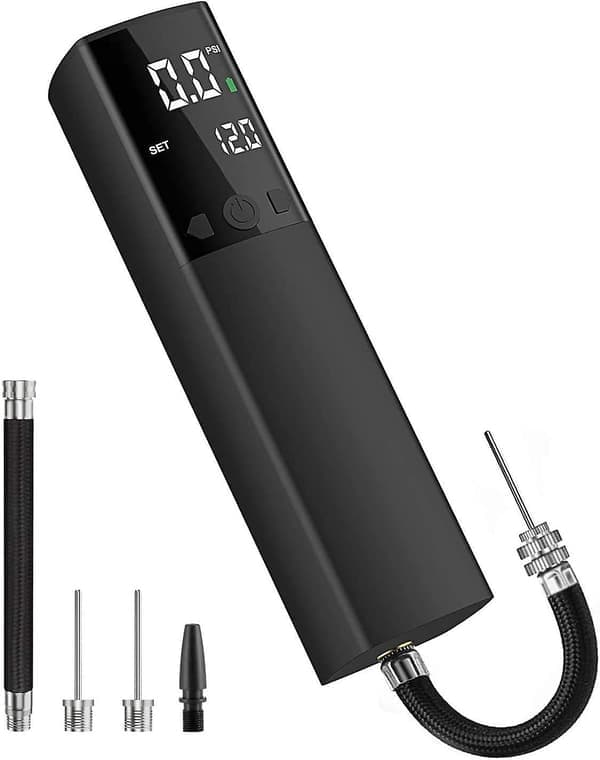 Elektrisk ballpumpe, smart luftpumpe - Bærbar rask ballongfylling med nøyaktig trykkmåler og digital LCD-skjerm for fotball, basketball, volleyball