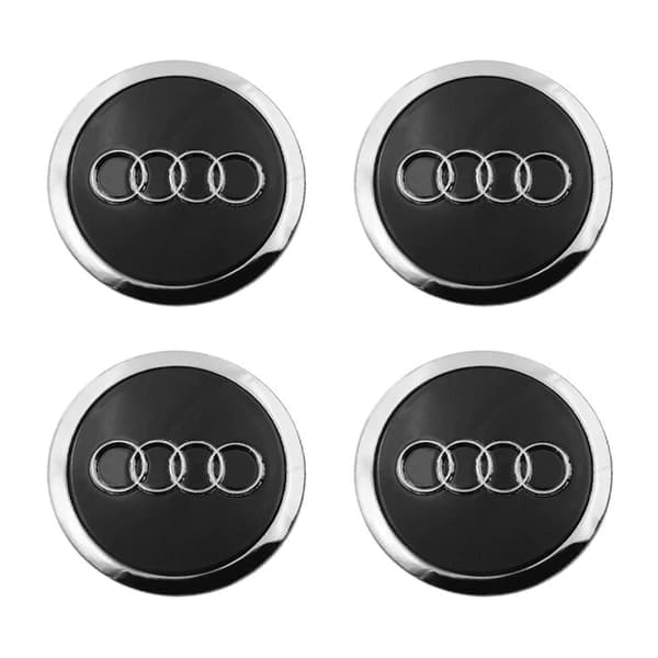 Senterkopp Kompatibel med Audi 61mm 4-pakning Svart Krom Trim[JUN]
