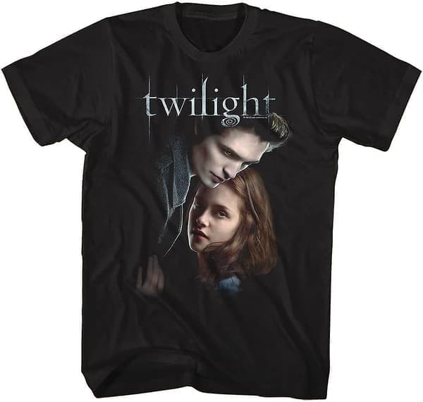 Twilight T-skjorte Ed Og Bella Voksen Kortermet T-skjorter Twilight Filmer Grafiske T-skjorter Svart