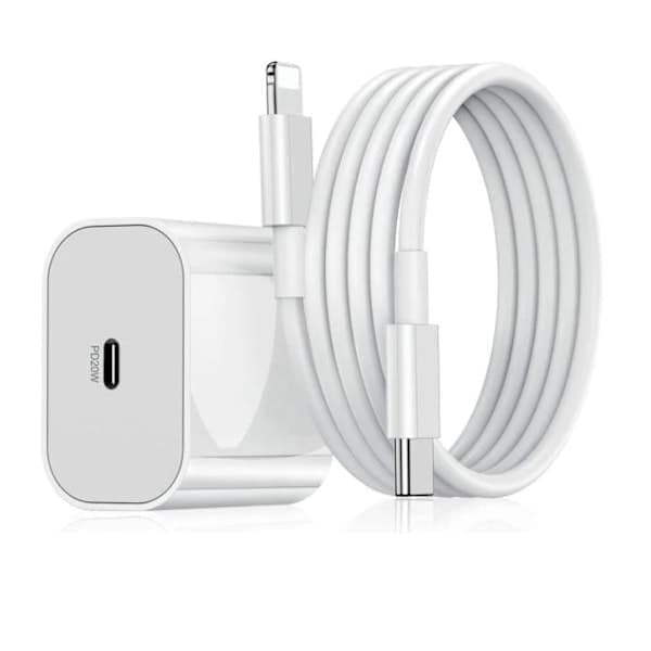 3-pakning 2m Lightning til USB-C ladekabler for iPhone - Hurtiglading og dataoverføring, Hvit