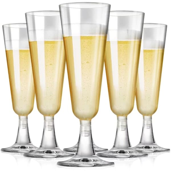 100 stk. 150 ml plastvinglass, champagneglass, rødvinsglass, allsidig, et must for festkarneval