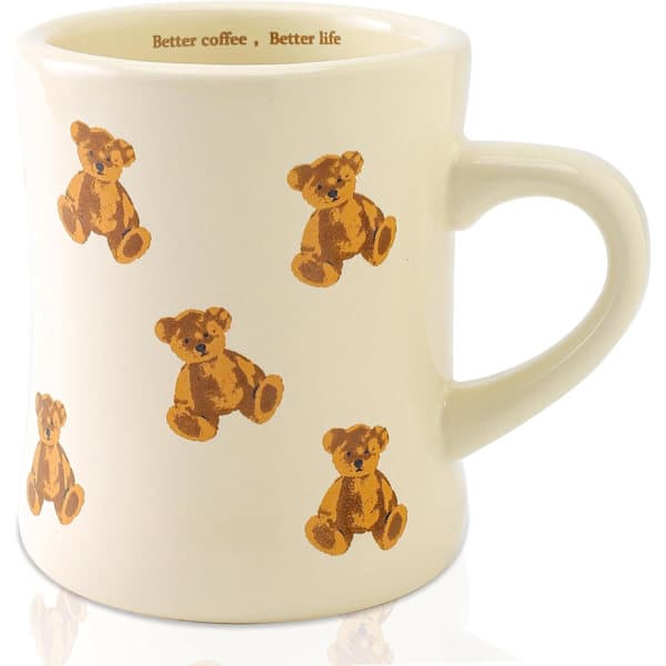 Søt retro tegneseriebjørnkrus, keramisk kaffekopp/vannkopp - en unik gave til kvinner og jenter._Spesielle Gaver