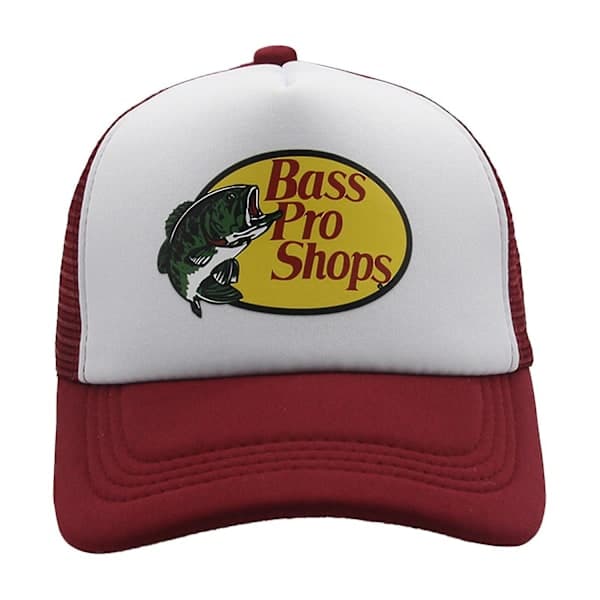 Hot 2025 Bass Pro Shop Utendørs Caps Trucker Cap med Mesh - Herre og Dame One Size Fits All Snapback Lukking for Jakt & Fiske Vinrø