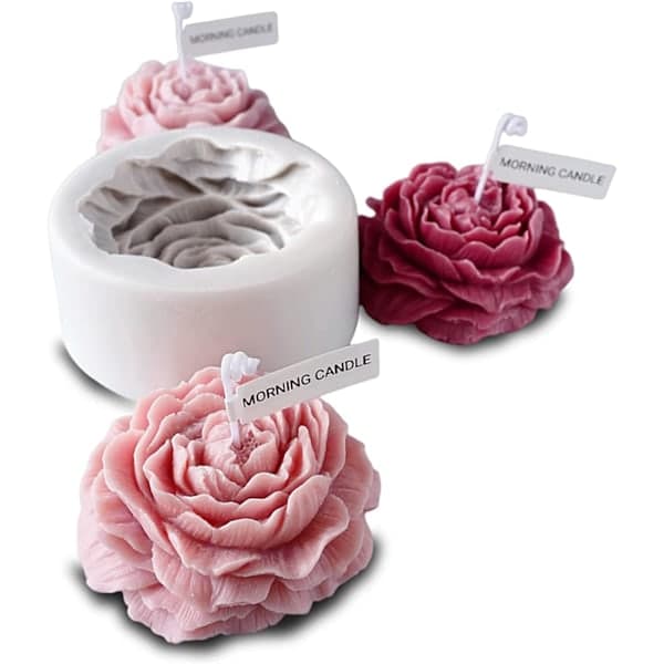 3D Peon Blomst Silikon Lysform, Matvaregodkjent Lysform, Sui