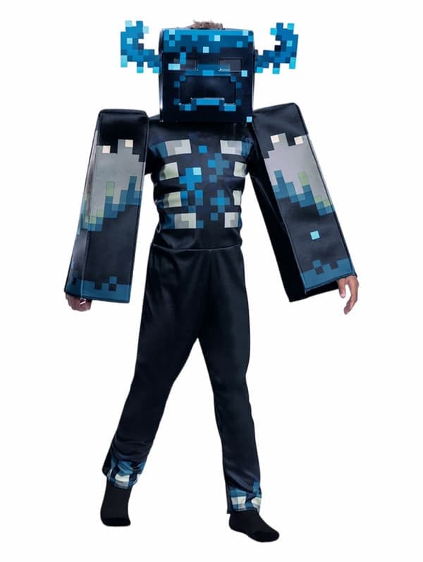 Halloween Minecraft Kostyme Jumpsuit for Barn Cosplay Halloween Maskerade Følg lyden for å vokte Følg lyden for å vokte
