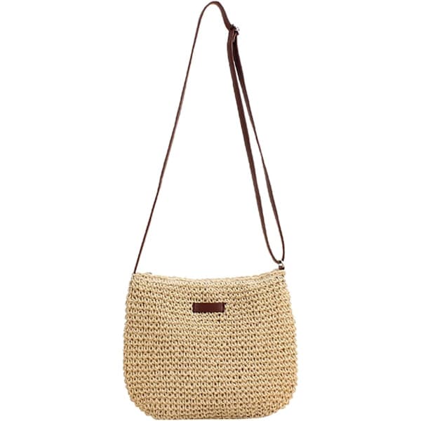 Skulderveske Unisex Voksen Sommer Crossbody Veske Strand Vevd Skulderveske Håndveske Skinn Skulderveske