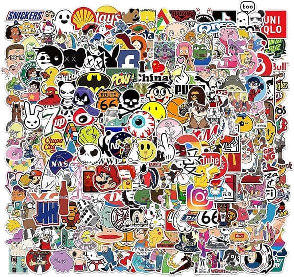300 stk. | Trendy kule klistremerkepakker for voksne tenåringer, Vinyl Vanntette Merker Graffiti Klistremerker Dekaler for Skateboard, Gitar,