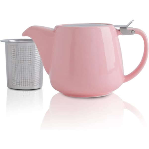Porselen tekanne med SLS-lokk og avtakbar sil, 550 ml / 18,6 oz keramisk tekanne for blomstrende te og løsvekt te