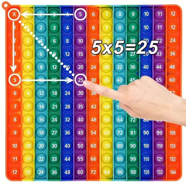 12x12 Multiplikasjon Trykk Boble Fidget Leke for Barn - Pedagogisk Matematikk Pop Leke