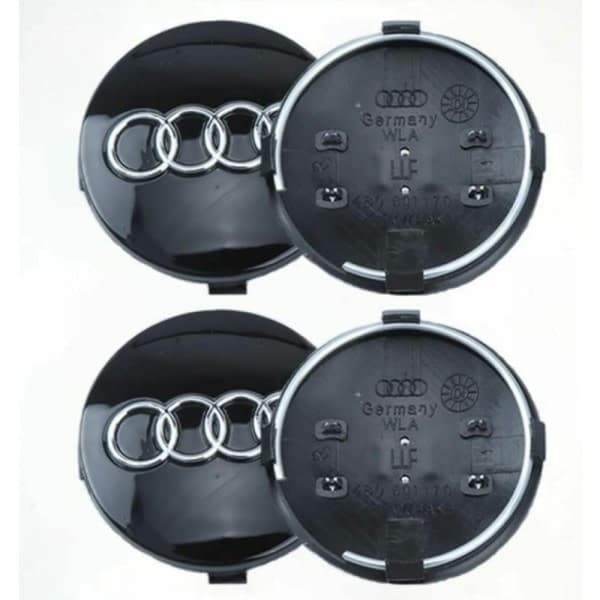 4 stk. hjulkapsler for Audi biler med 68 mm ytre diameter, kompatible med A1, A3, A6, C5, Q7