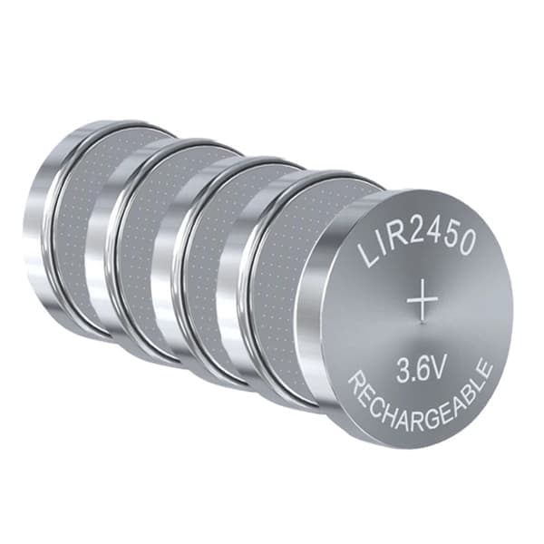Høykapasitets 3.6V LIR2450 knappecellebatteri Oppladbart for klokke