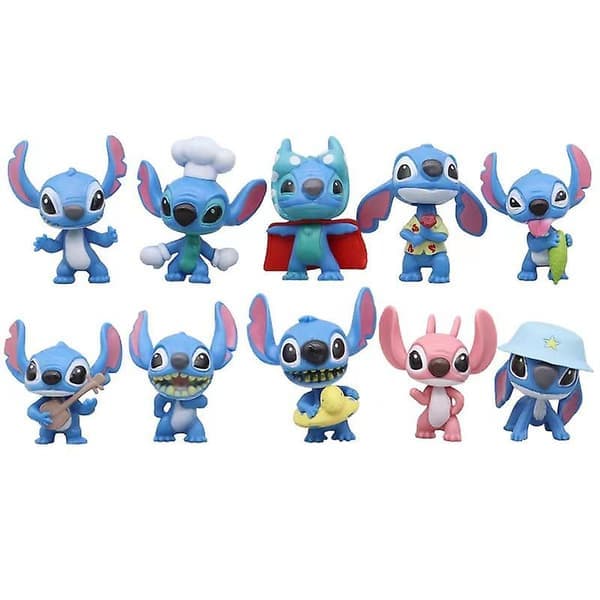 Lilo & Stitch PVC Figursett - 10-delt Kakedekorasjoner & Kapsler[ZHE]