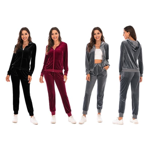 Treningsoverall for Kvinner 2-delt Sett Velour Sweat Outfits GRŠ
