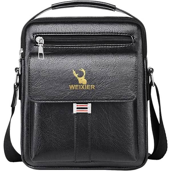 Herreveske Herre Crossbody Veske Lær Håndvesker Herre Arbeid Messenger Vesker Retro Vanntett Skulderveske for Business Casual Liten Messenger