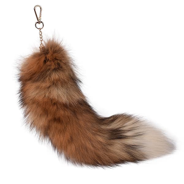 Fox Tail Nøkkelring, 40 cm Fox Tail Nøkkelring, Shaggy Faux Fur Hale Dekor, Fluffy Fox Tail, Party Kostyme Furry Haler