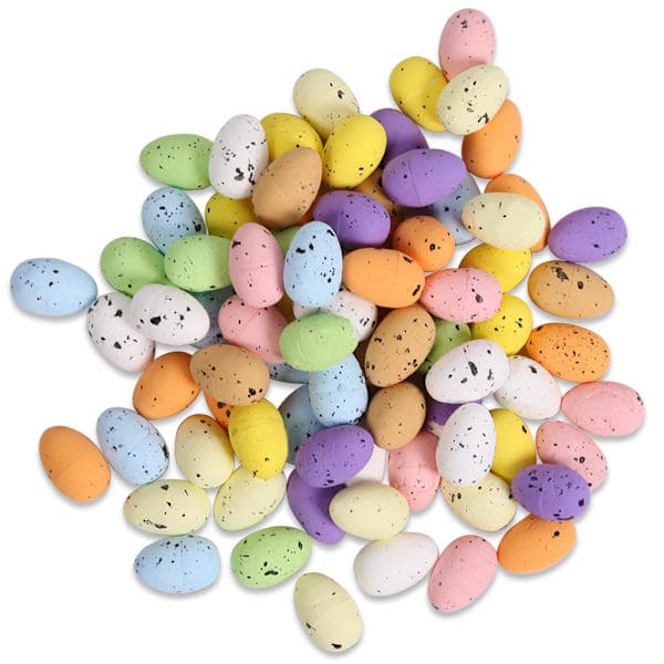 100 stk. Mini Påske Skumegg Spraglete Pastell Påskeegg Små Dekorative Kunstige Påske Fugleegg til Påske