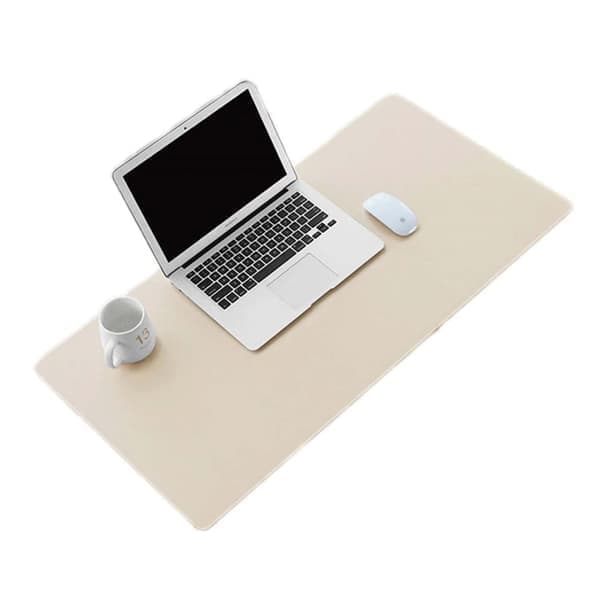 Skrivebordsunderlag 80x40cm PU Skinn Beige