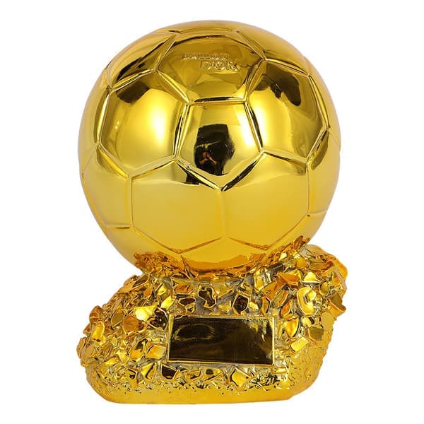 20CM Europeisk fotball Golden Ball, harpiks trofé fan memorabilia, ny Ballon d'Or trofé fotball for fotballkamp minnesmerke minnesutmerkelse