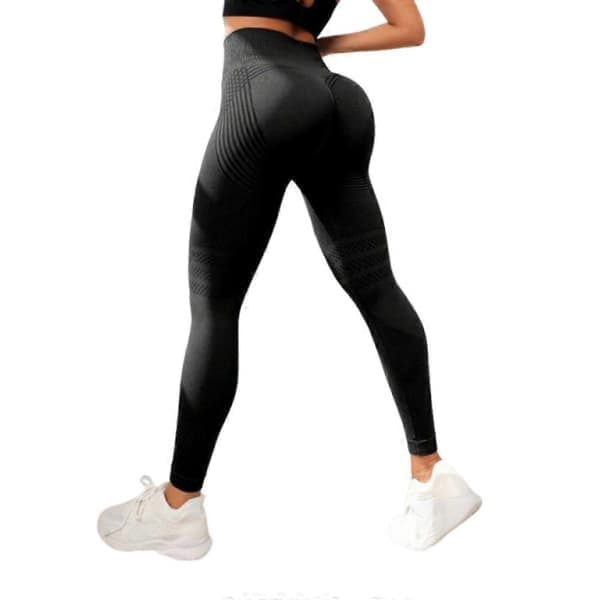 Cellulite 3D Leggings, Høy midje rumpe løftende mage treningskontroll, Anti Cellulite Leggings for Gym Workout Black{f2}