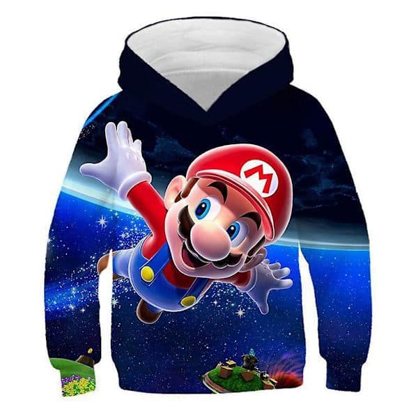 KZQ-Super Mario Trykk Barnehettegensere Langermet Genser Sportstopper D 6-7 Šr D