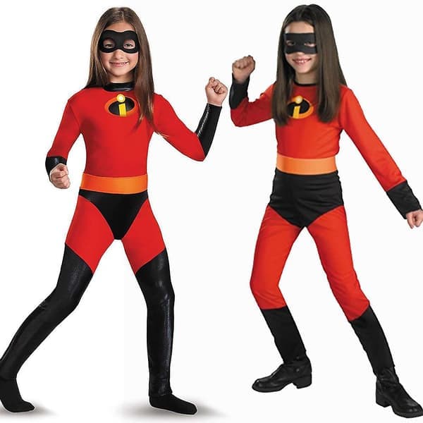 KZQ-3-14 år Barn Tenåringer Gutter Jenter Violet The Incredibles Kostyme Superhelt Karneval Cosplay Antrekk Sett Gaver