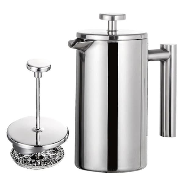 350ml/800ml/1000ml Fransk Press Kaffebrygger i Rustfritt Stål Dobbelvegget Isolerende Kaffekanne PotBY