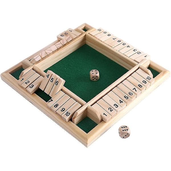 Deluxe 4-spillers Shut The Box Tre Spill Klassisk Terning Spill