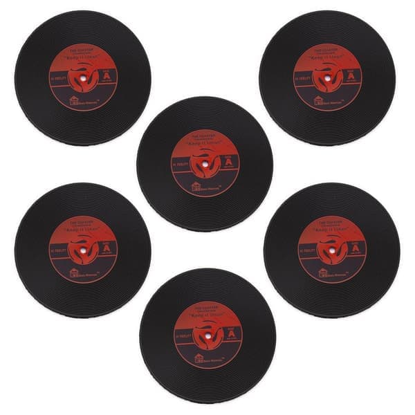 6 stk. glassbrikker - Vinylplate