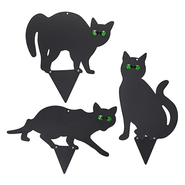 Kattfigur Bakkeinnsats Dekor Sett med 3 2D Livaktige Kattunger med Reflekterende Øyne