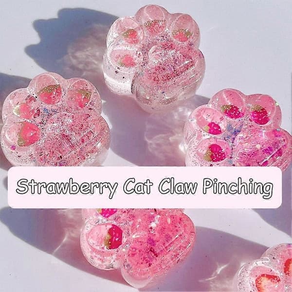 Kawaii Kattepote Sticky Squeeze Leke Myk Realistisk Gele Glitter Katteklo Leke  (FMY)