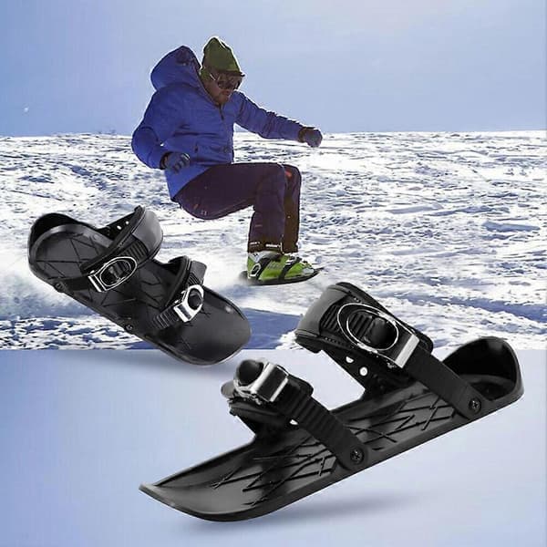 Mini Ski Skates for Snø - Korte Skiboard Snowblades Unisex Vinter Utendørs Sport Ski Skates (FMY)