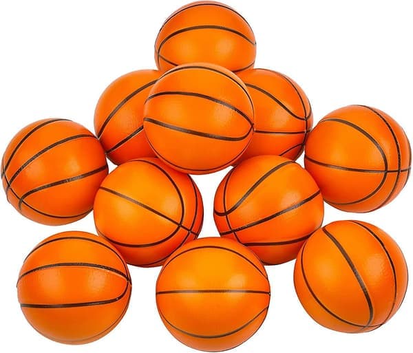 Qqdd Mini Basket Stressballer - (pakke med 12) 1,57 tommers små skumbasketballer for barn, Spo  (FMY)