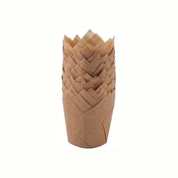150 Stykker Mini Bakeformer Tulipan Bakeformer Cupcake Former Muffinsformer for Bryllup Bursdagsfester (FMY)