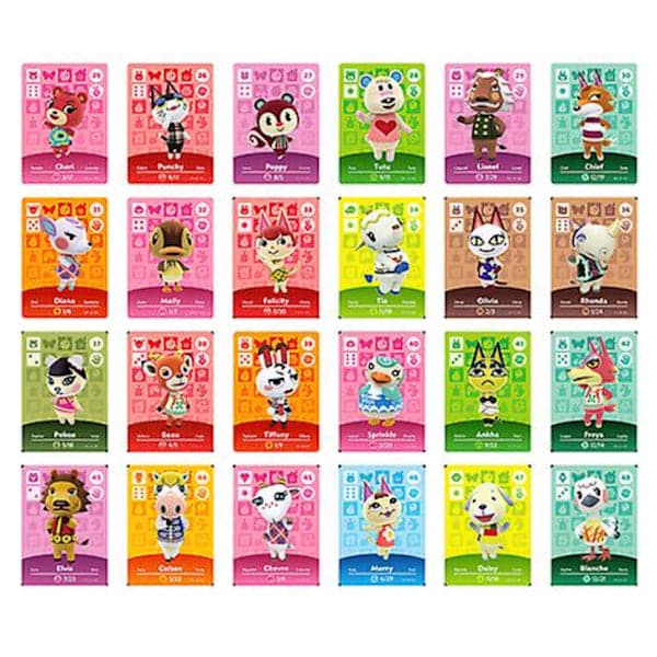 24 stk Mini Spillkort Videokassettsamling Animal Crossing Passer til Switch (FMY)