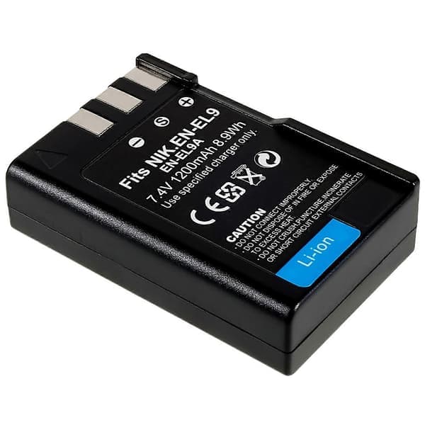 For Nikon D40 D40X D3000 D5000 D60 Kamerabatteri Oppladbart 1200mAh 7.4V Batterierstatning (hvit