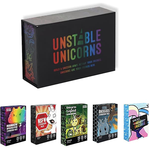 6 stk. Unstable Unicorn Solitaire Spillsett - Strategispill for voksne, som supplement til Base Unstable Unicorn Solita