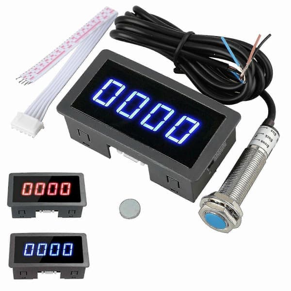 2025 Ny 4 Sifret Digital LED Turteller RPM Hastighetsmåler + Hall Nærhetssensor Npn [DB]
