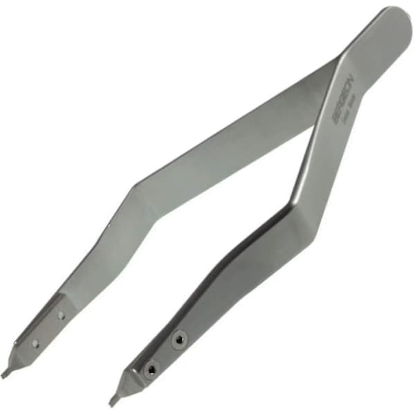 Bergeon 7825 Metallbånds-spennetang, fjærstangskorn-tang, rustfritt stål, ergonomisk urmakerverktøy, sølv