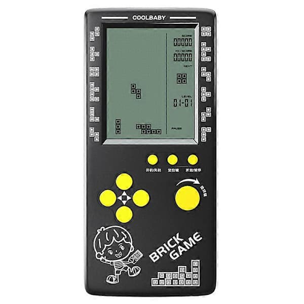 RS-100 Tetris Spillkonsoll Klassisk Blokkespill Puslespill Spiller Håndholdt Spillmaskin Mursteinspill Batterier Ikke Inkludert Beyamis Svart