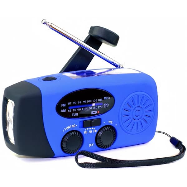 Oppgradert 2026 nødradio med håndsveiv, solcellepanel, lommelykt og 2000mAh powerbank; SOS; AM/FM-radio; NOAA bærbar væradio.
