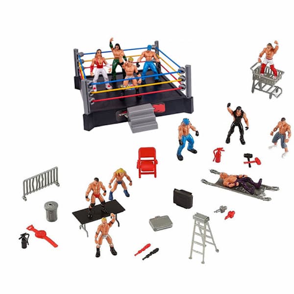 12 miniatyrfigurer plus rekvisitter bryter fighter leker realistiske tilbehør interessante miniatyr kamp actionfigurer bryting leker