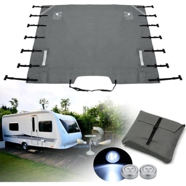NEUFU Universal Caravan Front Trekkdeksel LED-lys / Beskyttelsesløkker / Veske