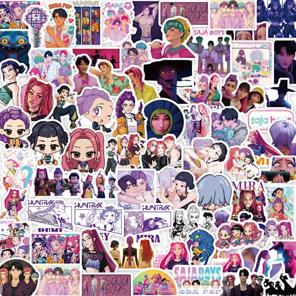 74 stk. Kpop-inspirerte Demon Hunters-klistremerker, vanntette anime-vinylklistremerker for tenåringer og voksne - dekor til bærbar PC, skateboard,