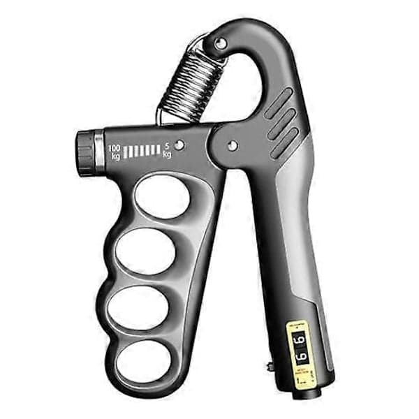 Grip Strength Trainer 5-100KG Mekanisk Underarmstrener Teller Menn Kvinner Justerbart Håndgrep Styrke grå