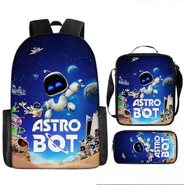 Astro Bot Skolesekk Robot Kompatibel med Student Penal Skulderveske-FS-