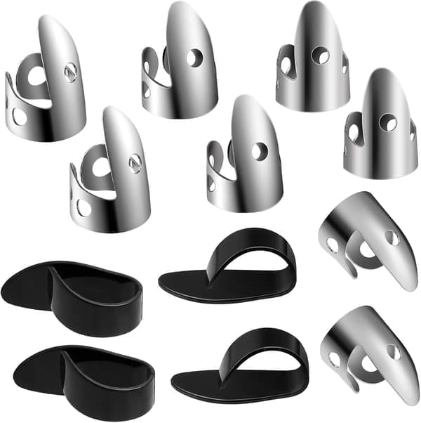 12 stk fingerpicks i stål for gitar, banjo og andre