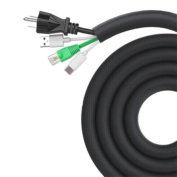 Kabelbeskyttelse for Hunder og Katter 3 Meter, Kabelstrømpe for Enkel Kabelhåndtering, Beskytter Kabler Fra Dyr som Tyggger 2,5 cm