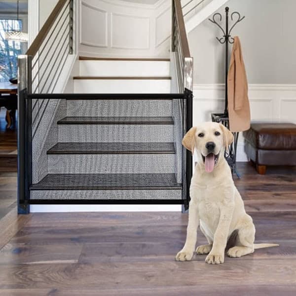 Kampanjetilbud – 72×120cm Justerbar Hundegrind – Ingen Boring, Uttrekkbar & Portabelt Dyregjerde for Døråpninger, Perfekt for hunder-X42-